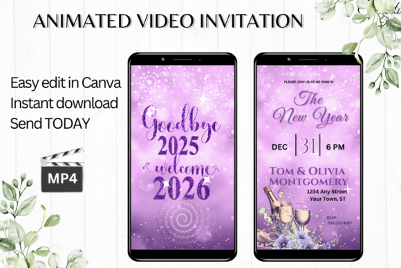 Animated New Year’s Eve Party Invitation: A Modern Festive Design