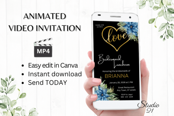 Christmas Bridesmaid Luncheon W4211BL: A Digital Design Template