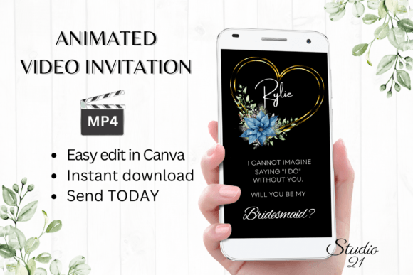 Christmas Bridesmaid Proposal W3219M: A Festive Digital Invitation