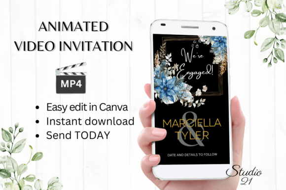Christmas Engagement Announcement W1213B: A Festive Digital Template