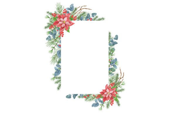 Christmas Frame Watercolor Clipart. PNG: A Designer's Guide