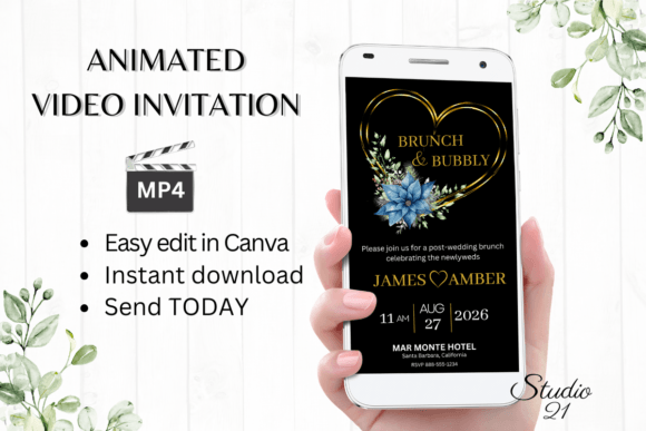 Christmas Wedding Brunch Invite W9219: A Modern Design Asset