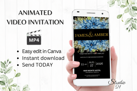 Christmas Wedding Invitation W8217: A Modern Design Solution