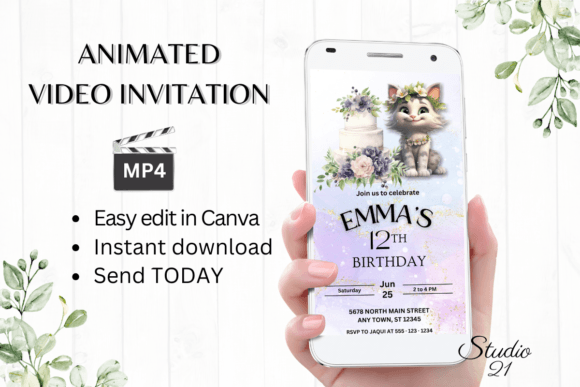 Cute Cat Birthday Invite: A Modern Design Solution