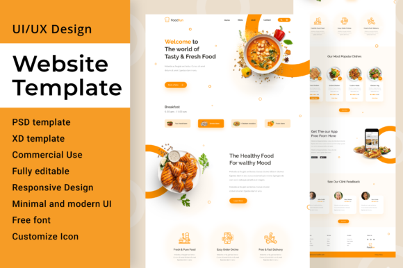 Food Delivery Web Template UI Design: A Modern Asset